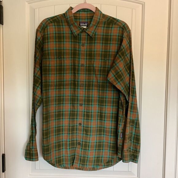 Patagonia Men's Plaid Organic Cotton Button Down Shirt 🤎💛😎 - Picture 1 of 6
